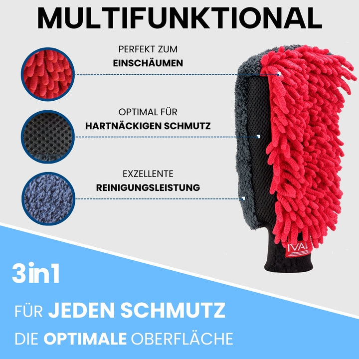 Waschhandschuh - 3 Seiten für jeden Schmutz